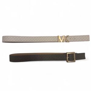 Michael Kors Dual-Tone Reversible Belt - Cream and Brown